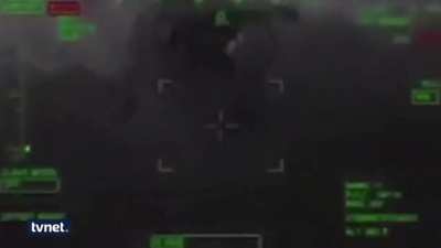Video shows Turkish helicopter shooting pkk members with 25 mm both POVs