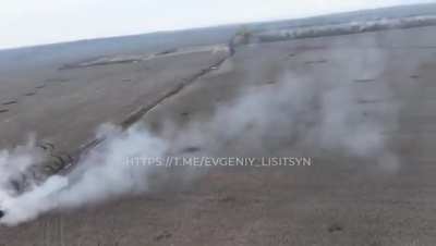 Footage of Russian BMPT 'Terminator' in combat, firing at targets (may be first combat footage of it ever) - NO AUDIO or location provided - Telegram source