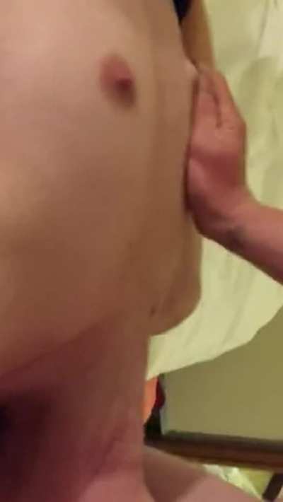 You can see the dick throbbing the nut inside the throat