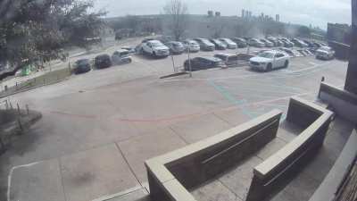 Car crashes into a school parking lot