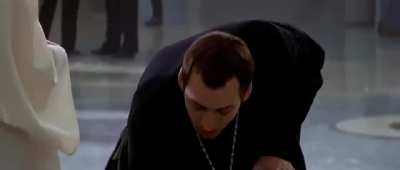This scene in Face/Off (1997) wasn't actually in the script, the cameraman just followed Nicolas Cage around during his daily routine.