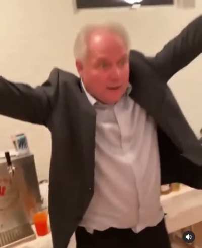 When the uncle arrives at the party