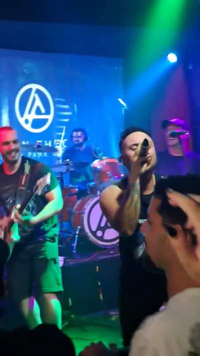 Watching a Linkin park cover band in Brazil