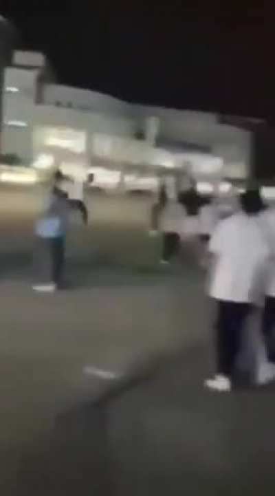 Guy attacks influencers with a sword