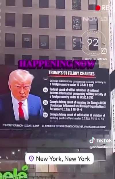 A Billboard with Trump&rsquo;s crimes at least the ones we know about goes up in New York City