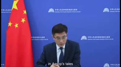 Statement from the new Chinese embassy. I think the snake is China in this tale.