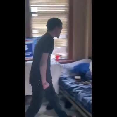 This fool literally beats himself up because he can't find his drugs