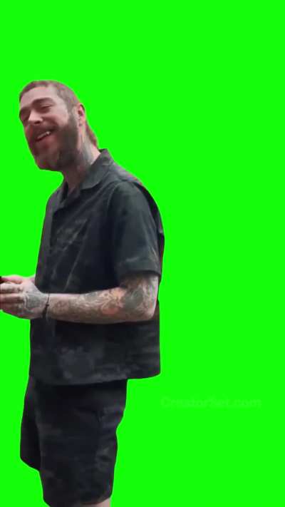 [MEME TEMPLATE] Post Malone "Hell yeah man, congratulations dude! That's amazing." Green Screen