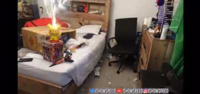 speeds sets of fireworks inside