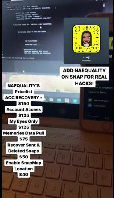 Add naequality on Snapchat to order account hacks for social media , account access, account recovery, my eyes only &amp;amp; more! Link in comments below 👇