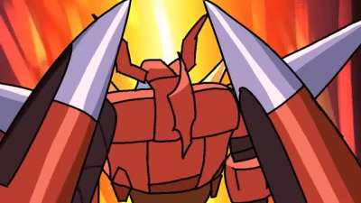 Gigantic "Champion" Sargas from the Springans transformation animation, inspired on TTGL and Digimon Xros Wars (sfx and bgm from TTGL)