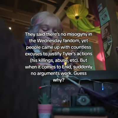 These days everything is being done to prove that Enid "doesn't deserve" Wednesday... really how sad