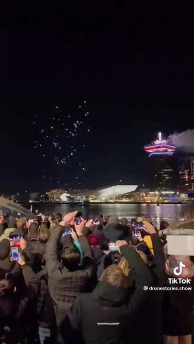 Drone show / fireworks combo
