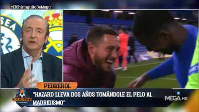 A Spanish sports show acting as if the world about to end when one of their players celebrated with his former team mates