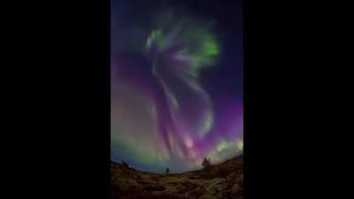Aurora Borealis! There in the dark skies.