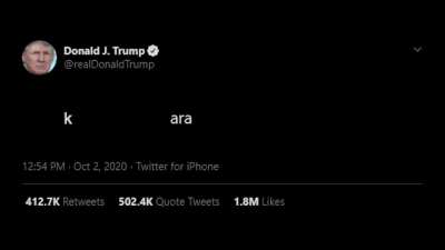 Trump's Twitter sings Today is a Diamond