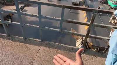 State of pedestrian bridges in Karachi. Then we wonder why people don't use them