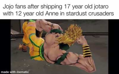 Hmm yes, the 12 year old stranger and jotaro are a perfect match