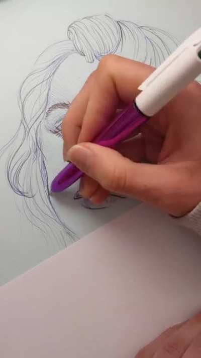 Drawing with a biro