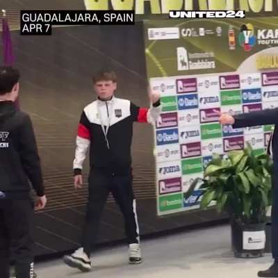 Ukrainian teen wins bronze in Spain&mdash;walks off podium to avoid photo with &ldquo;neutral&rdquo; Russian. - United24