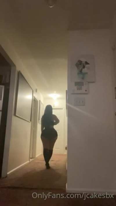 (something light) just her in shorts walking