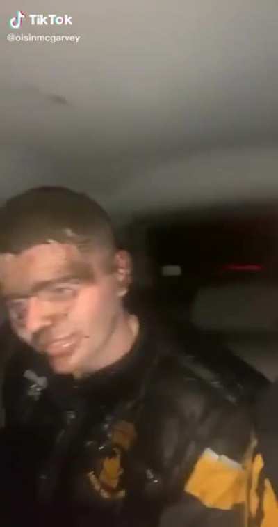 Has he been sick in my taxi?