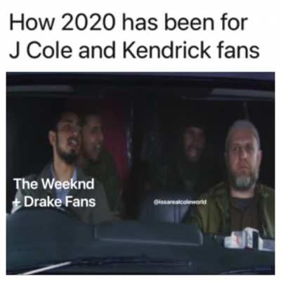 Love both but I&rsquo;m more of a Cole fan so I&rsquo;ll take 3 tracks this year. From my Kendrick fan perspective it&rsquo;s just pain. Nothing but pain 😟