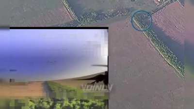 Tractor of the AFU is destroyed by an FPV drone. May 2024, Unknown Location. 