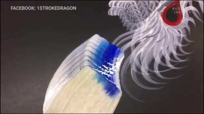 Beautiful &ldquo;one stroke dragon&rdquo;, created by a Japanese artist with a single brush stroke!