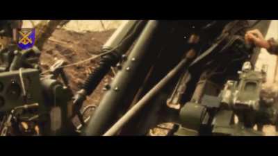406th Separate Artillery Brigade firing at Russian positions with a M777 155mm howitzer 12/2023