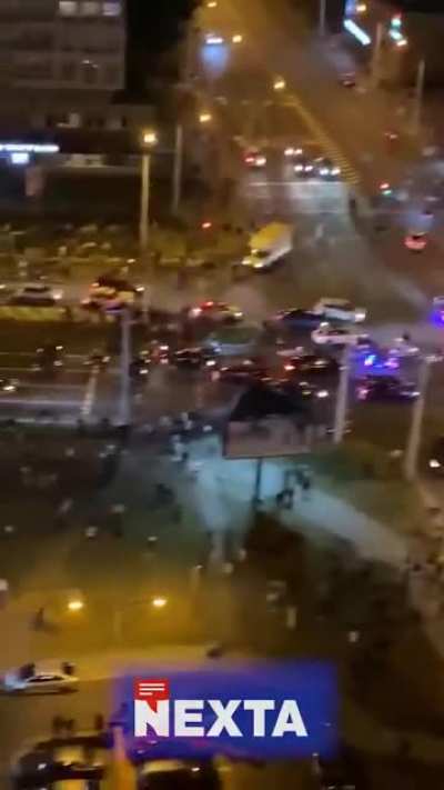 Massive demonstrations in Minsk Belarus against the government after the elections