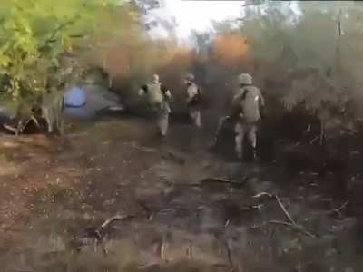 RU POV soldier gets injured by an arrival of a Russian projectile on AFU