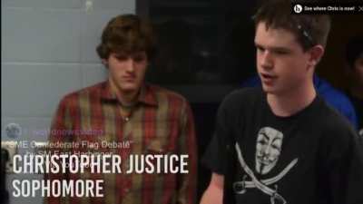Student schools his fellow classmates on the confederate flag