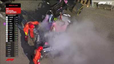 Marshals extinguishing Strolls car