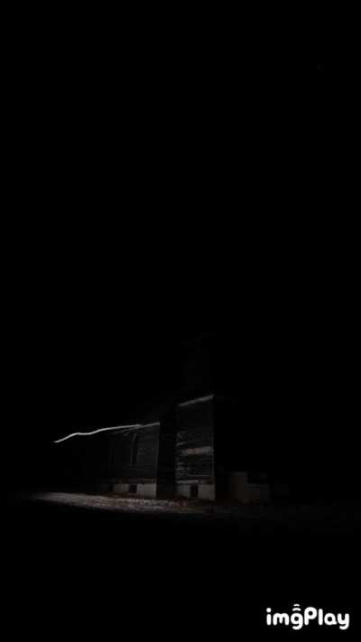 I illuminated and abandoned church with my drone. Here is what it looked like after.