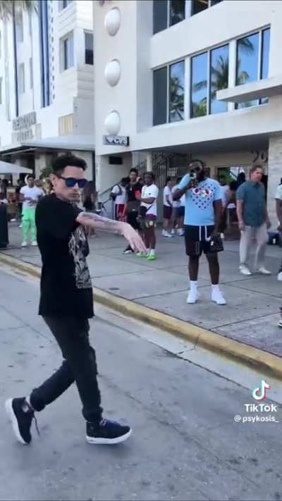 He’s gliding across pavement like it’s ice