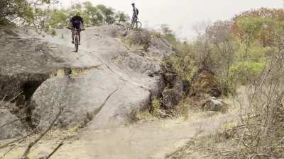 Riding down the &ldquo;waterfall&rdquo; at Granite Bay