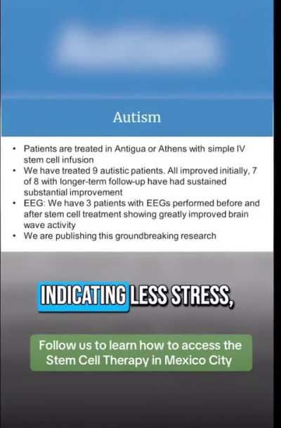 It&rsquo;s about Stem cell therapy for autism again