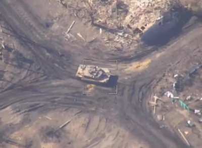 Video of Abrams as seen from Russian drone, later, it reportedly got destroyed.