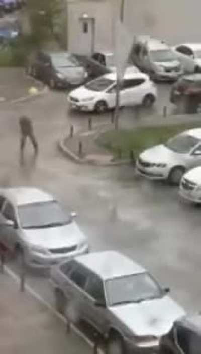 There he goes