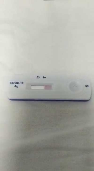 Covid test positive with water 💧 nothing to see here