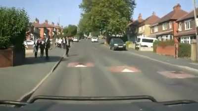 Riding down the wrong side of the road while texting