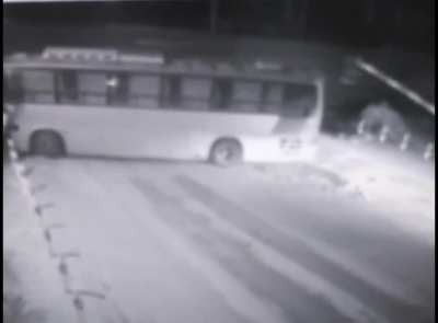 Bus runs into Train