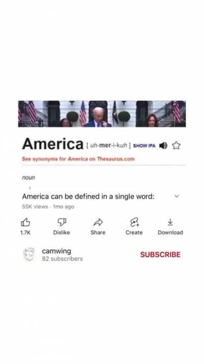 America can be defined in a single word: