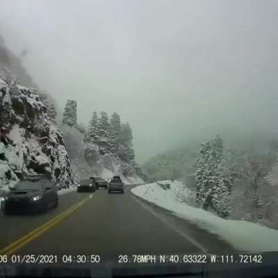 Two cars went into the river near my local ski resort