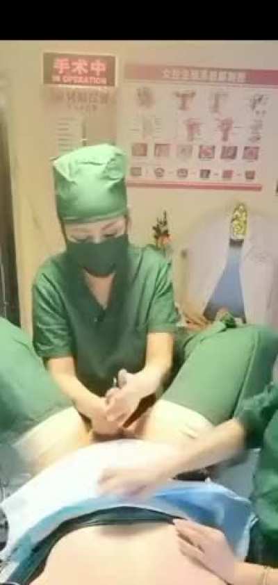 "White hands" Japanese nurses at job