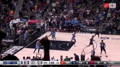 [Highlight] James Harden systematically knocks the ball into the air to himself in the corner and drains a clutch three to tie the game!