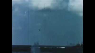 Colored compilation of Japanese Kamikaze pilots being shot down by AA &amp;amp; attacking ships in the Pacific 1944