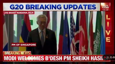 PM being introduced at the G20 by India Today channel. 