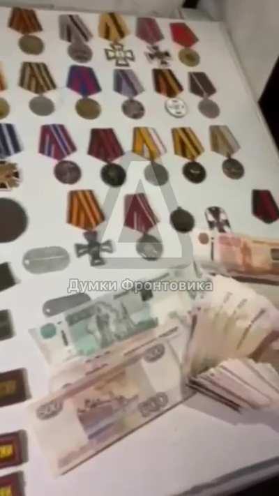 Various items, patches and medals and such, collected by UA AF in Kursk region in the last 10 days or so.